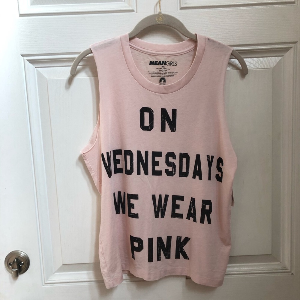 NWT Mean Girls Wednesday pink tank